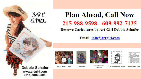 Caricatures, Cartoonist, Debbie Schafer, Deborah Schafer, Caricature Entertainment, Portraits, Cartoon Portraits, Caricature Events & Parties, Face Painting