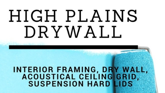 High Plains Drywall, interior framing, dry wall, acoustical ceiling grid, suspention hard lids