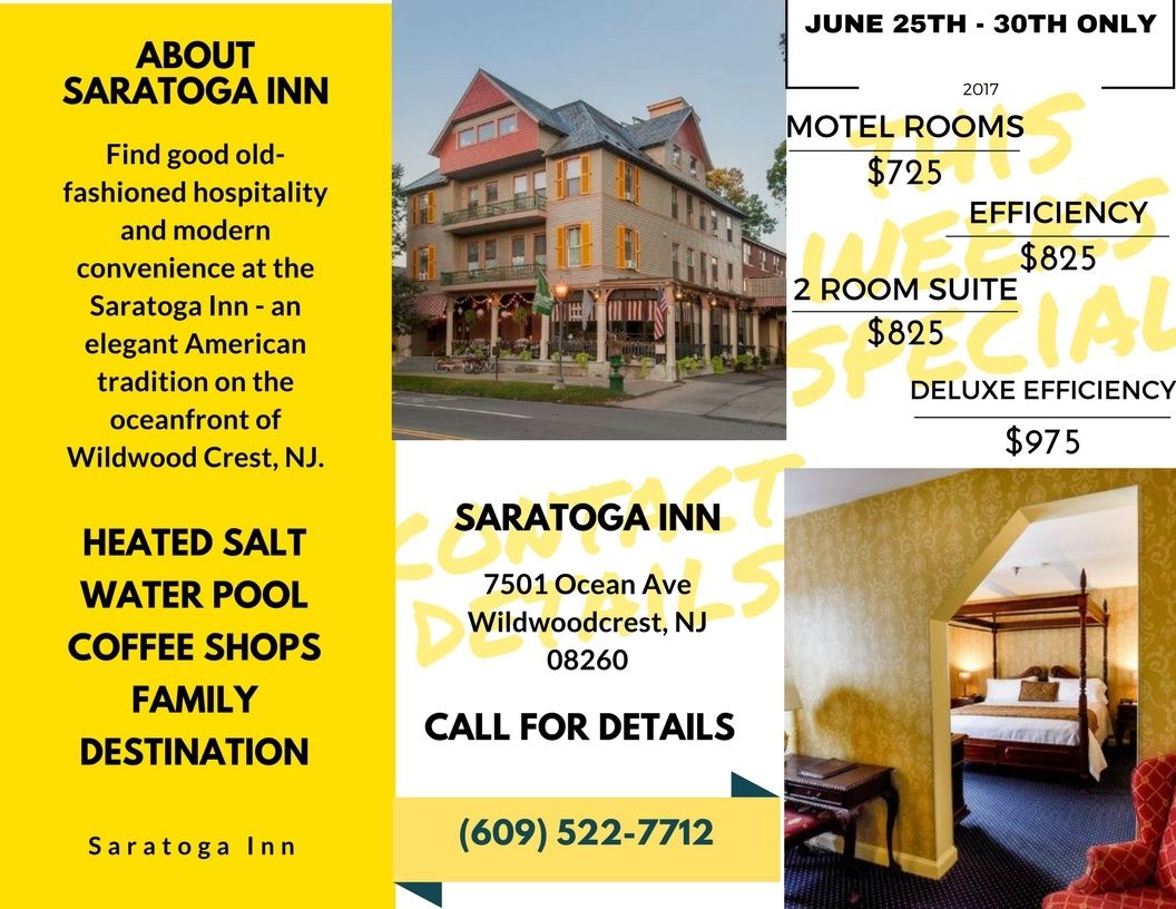 Motel Specials From June 25th Through June 30th ONLY