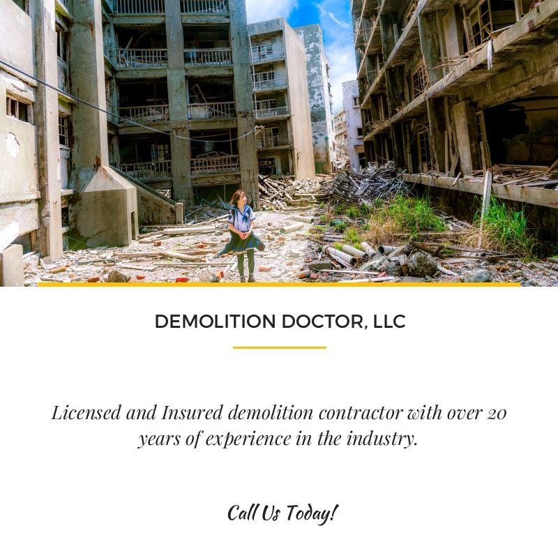 Demolition, Land clearing, Licensed demolition contractor, Deconstruction, Concrete breakout, Scrap iron removal
