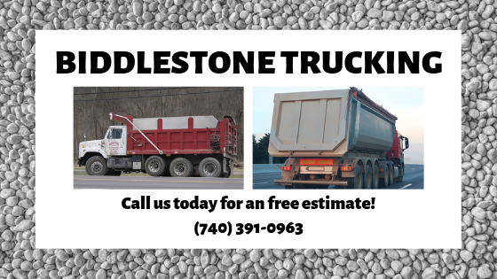 Trucking company, Sand, Gravel, Limestone, Mill Slag, Fill Dirt, Tri-axle Truck, Single Axle Truck with Spreader Box
