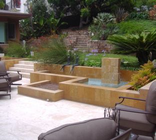 Contemporary Fountain and Fire Feature