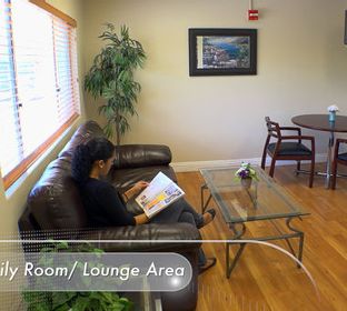 The Family Room/Lounge Area provides a haven for a patient's loved ones to rest and relax.