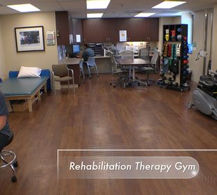 Featuring a fully equipped therapy gym, patients receive comprehensive physical, occupational and speech therapy